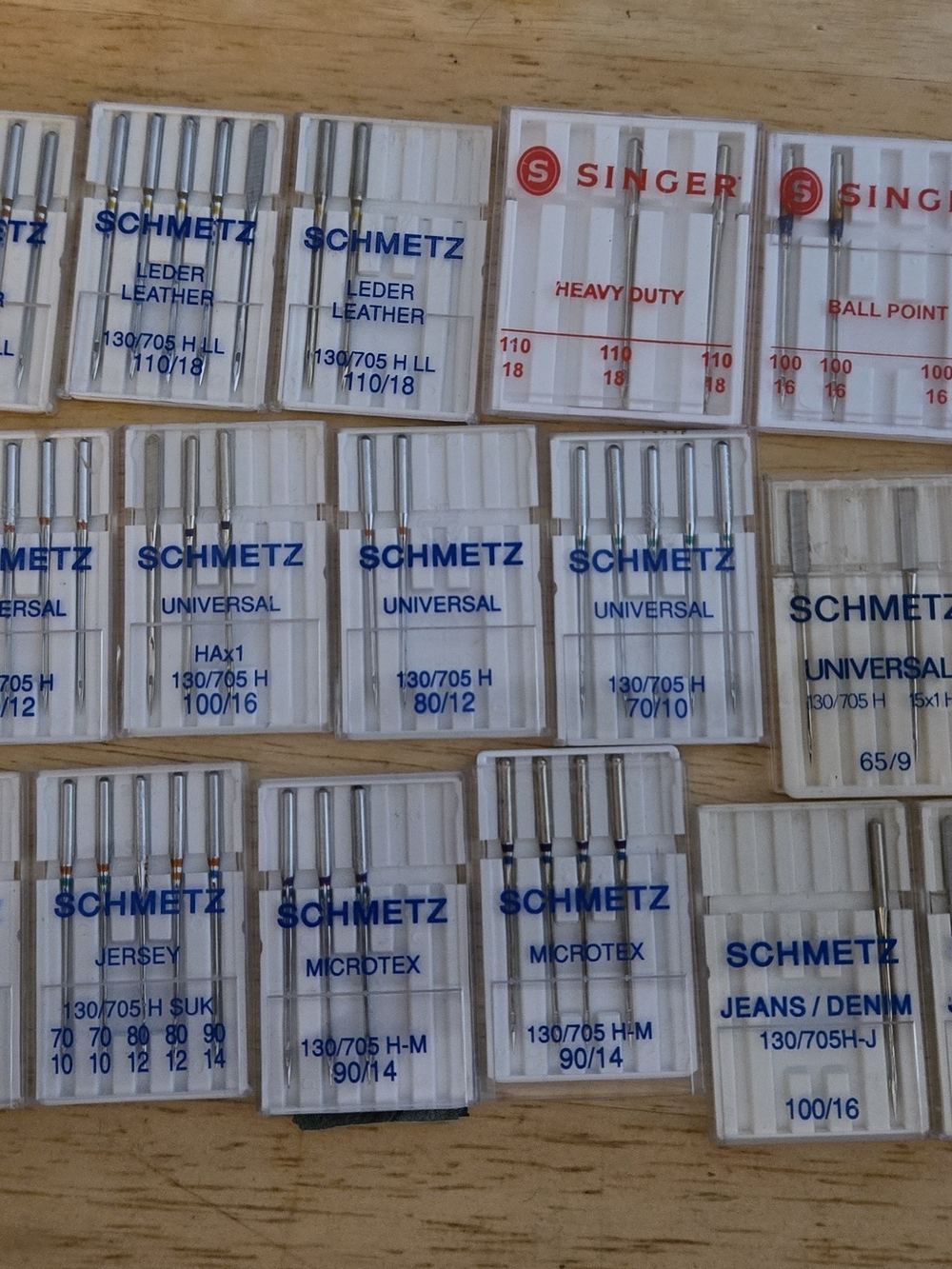 Schmetz 21 Packs Sewing Machine Needles - Universal, Leather, Jean, Microtex